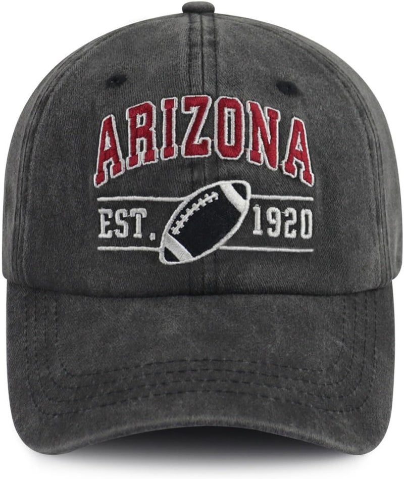 Terojnkl Embroidered City Football Hat for Men Women, Adjustable Unisex Cotton Fans Baseball Cap - Image 1